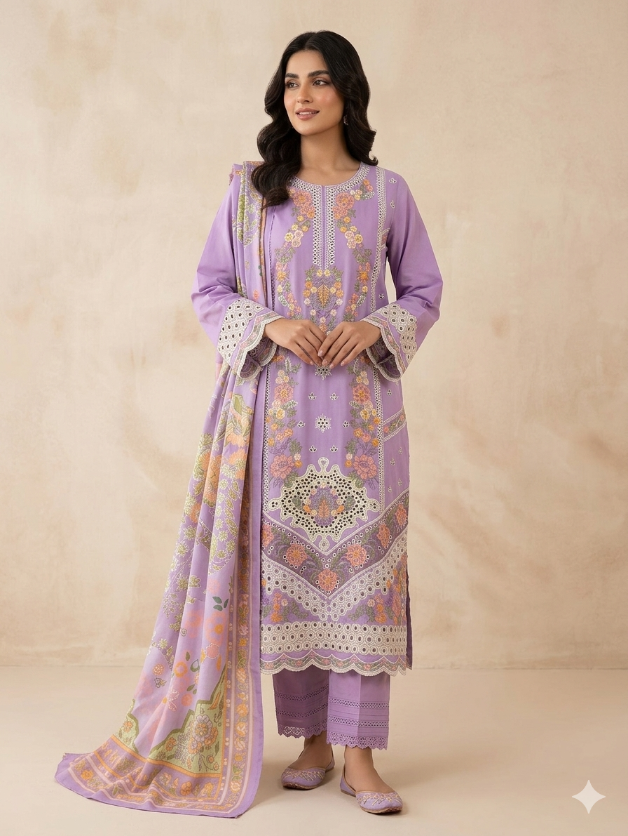 Embroidered Stitch 3pc