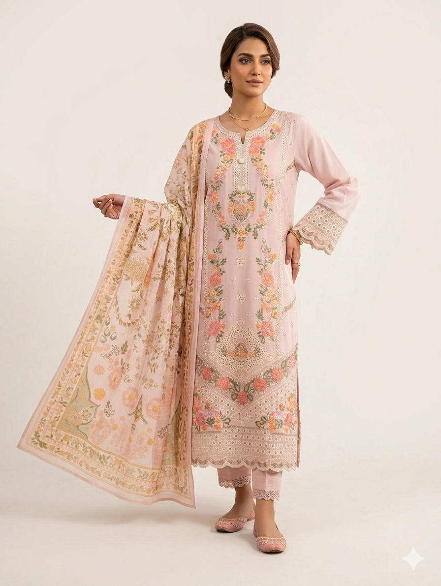Embroidered Stitch 3pc