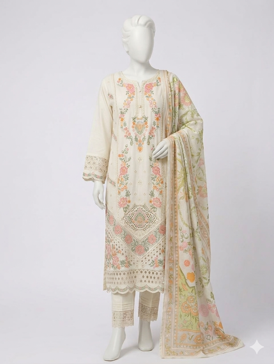 Embroidered Stitch 3pc