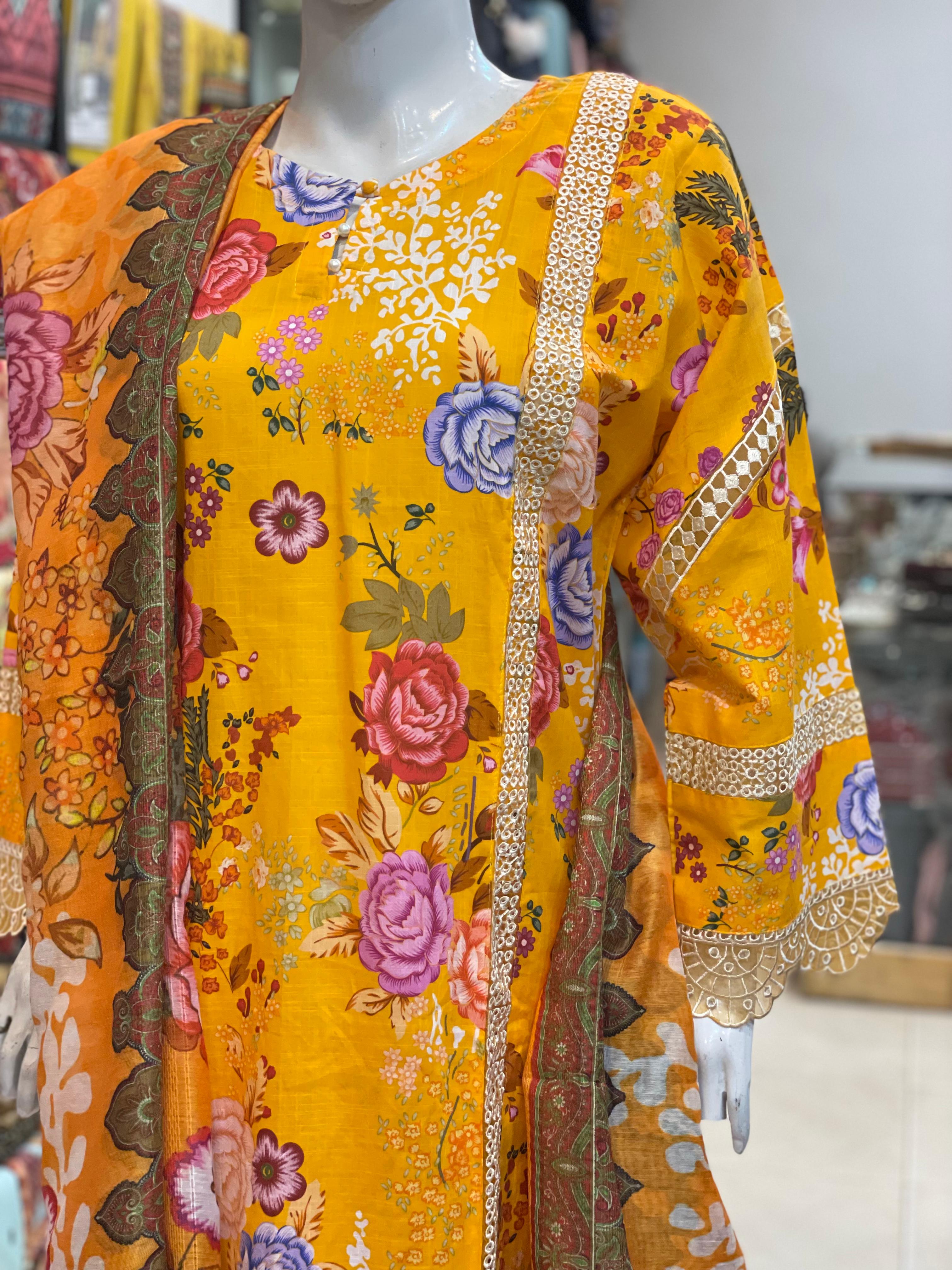 3 PIECE - EMBROIDERED LAWN SUIT