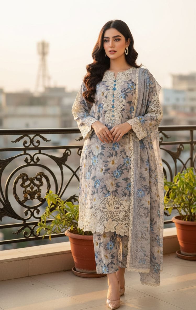 Embroidered Stitch 3pc