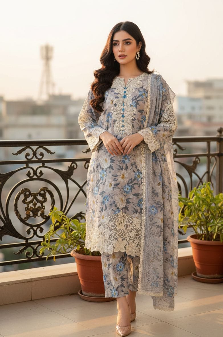 Embroidered Stitch 3pc