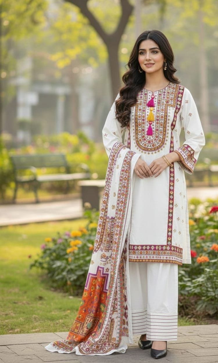 Embroidered Stitch 3pc