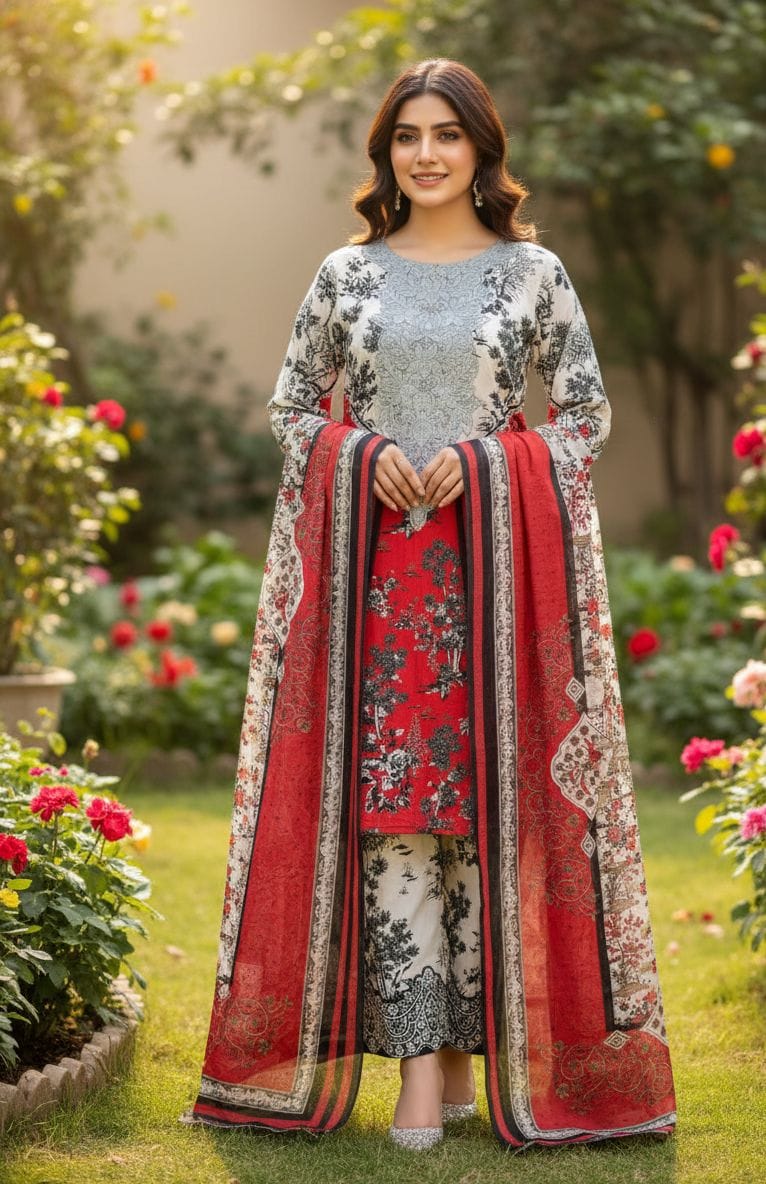 Embroidered Stitch 3pc