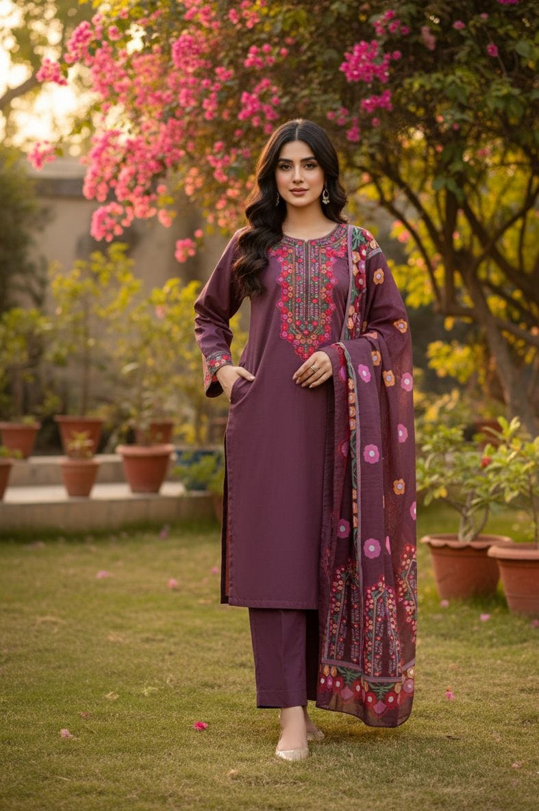 Embroidered Stitch 3pc