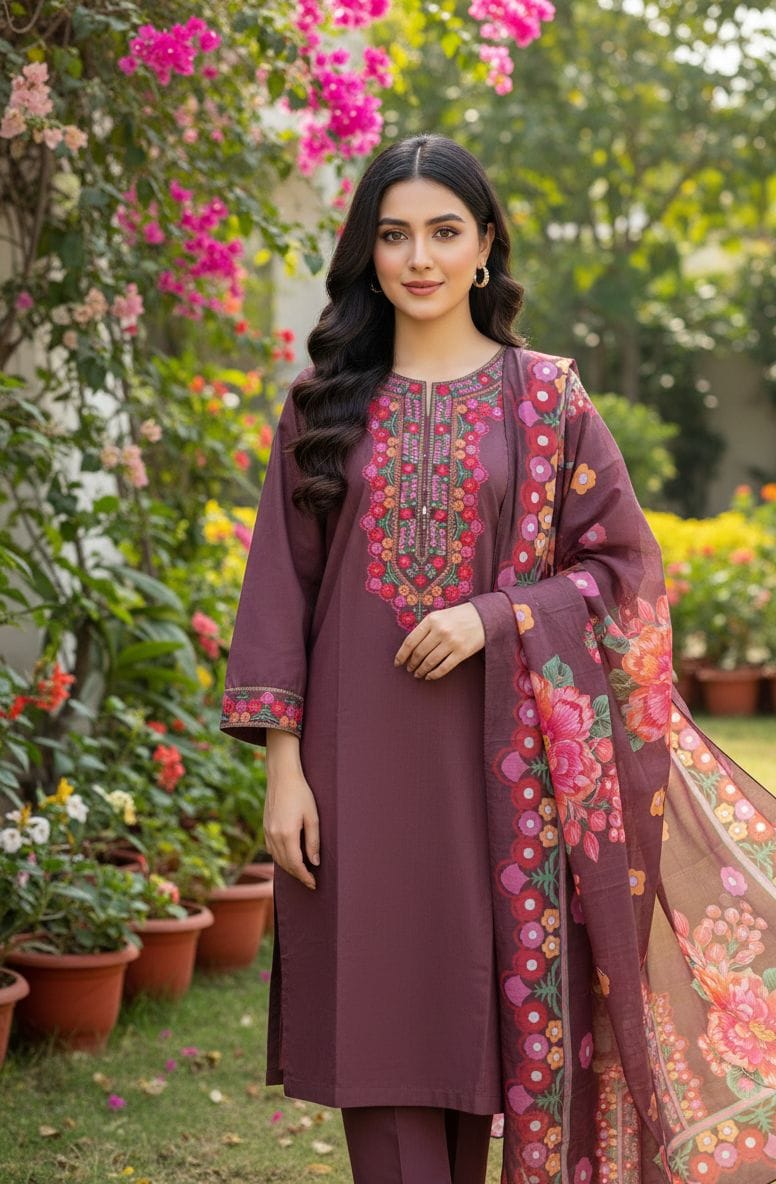 Embroidered Stitch 3pc