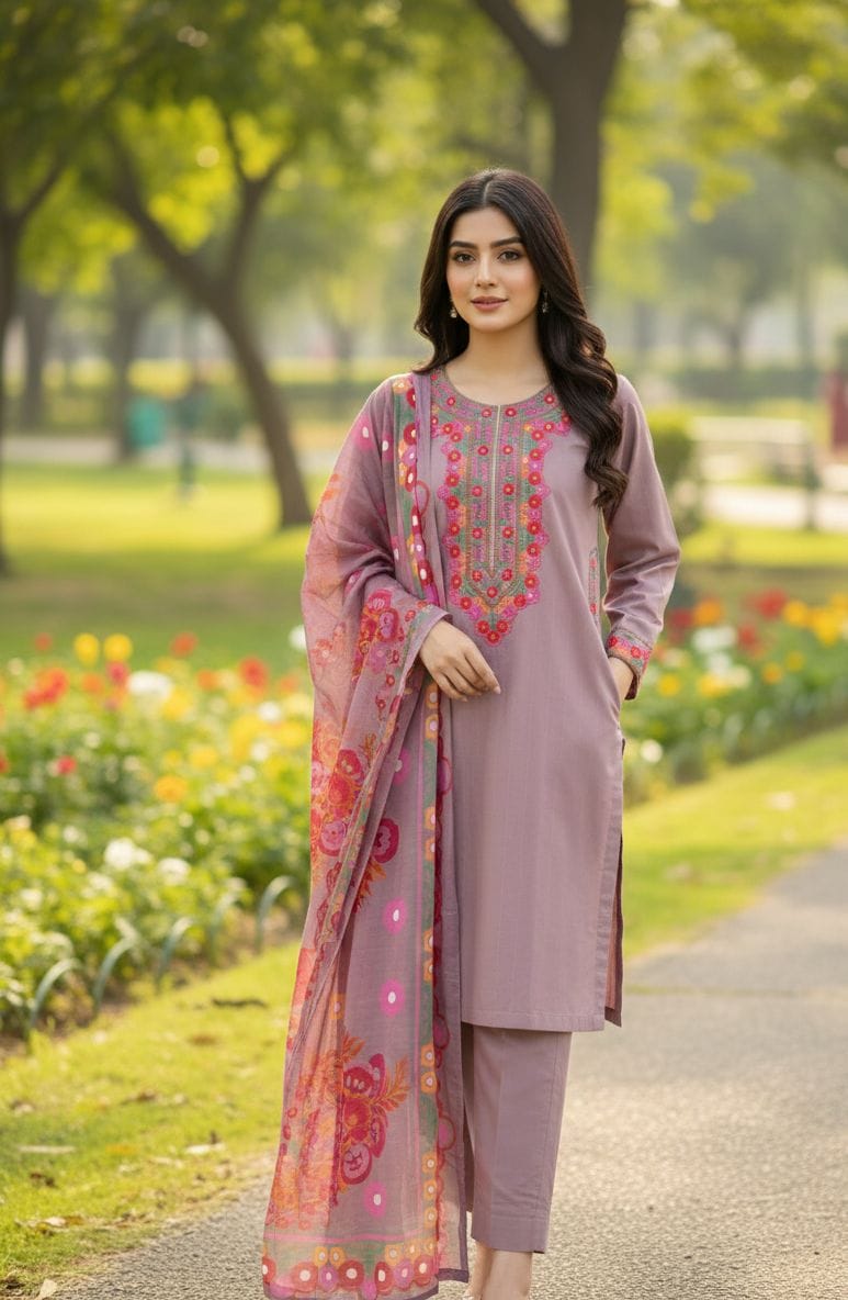 Embroidered Stitch 3pc