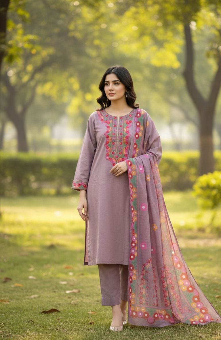 Embroidered Stitch 3pc