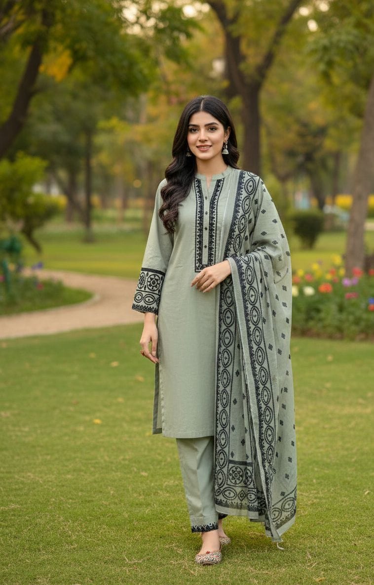 Embroidered Stitch 3pc