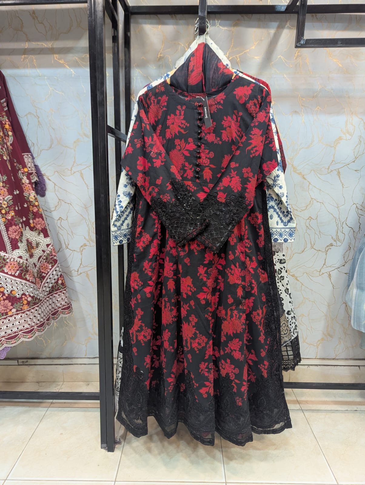 Embroidered Frock 3pc