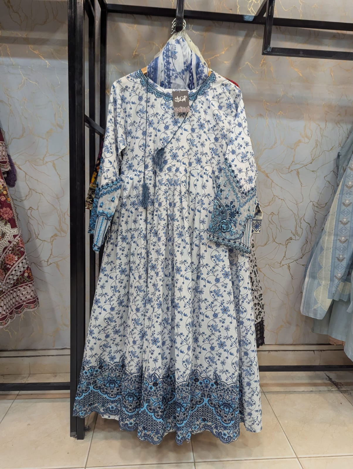 Embroidered Frock 3pc