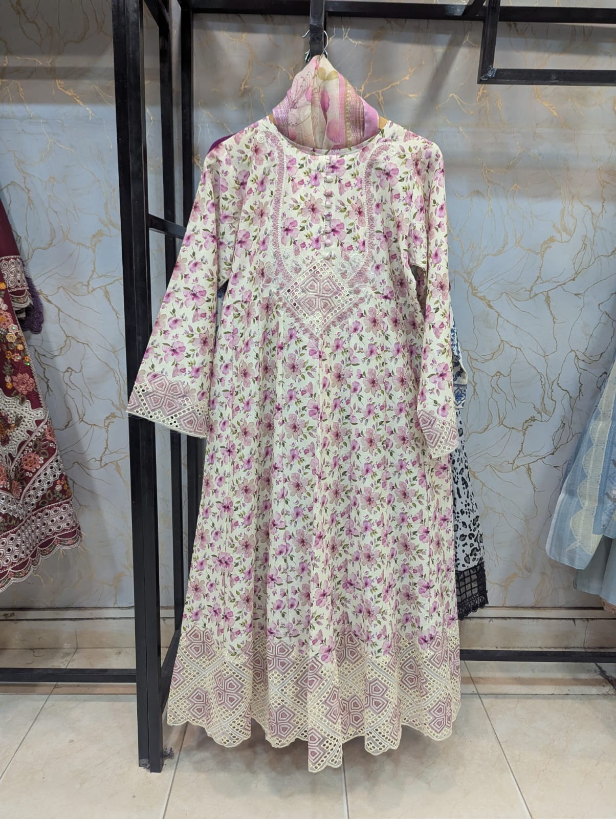 Embroidered Frock 3pc