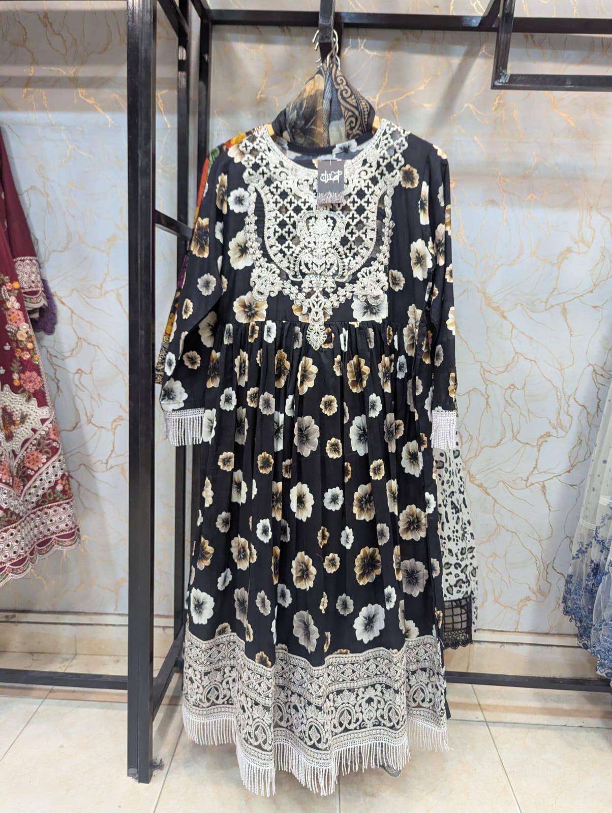 Embroidered Frock 3pc
