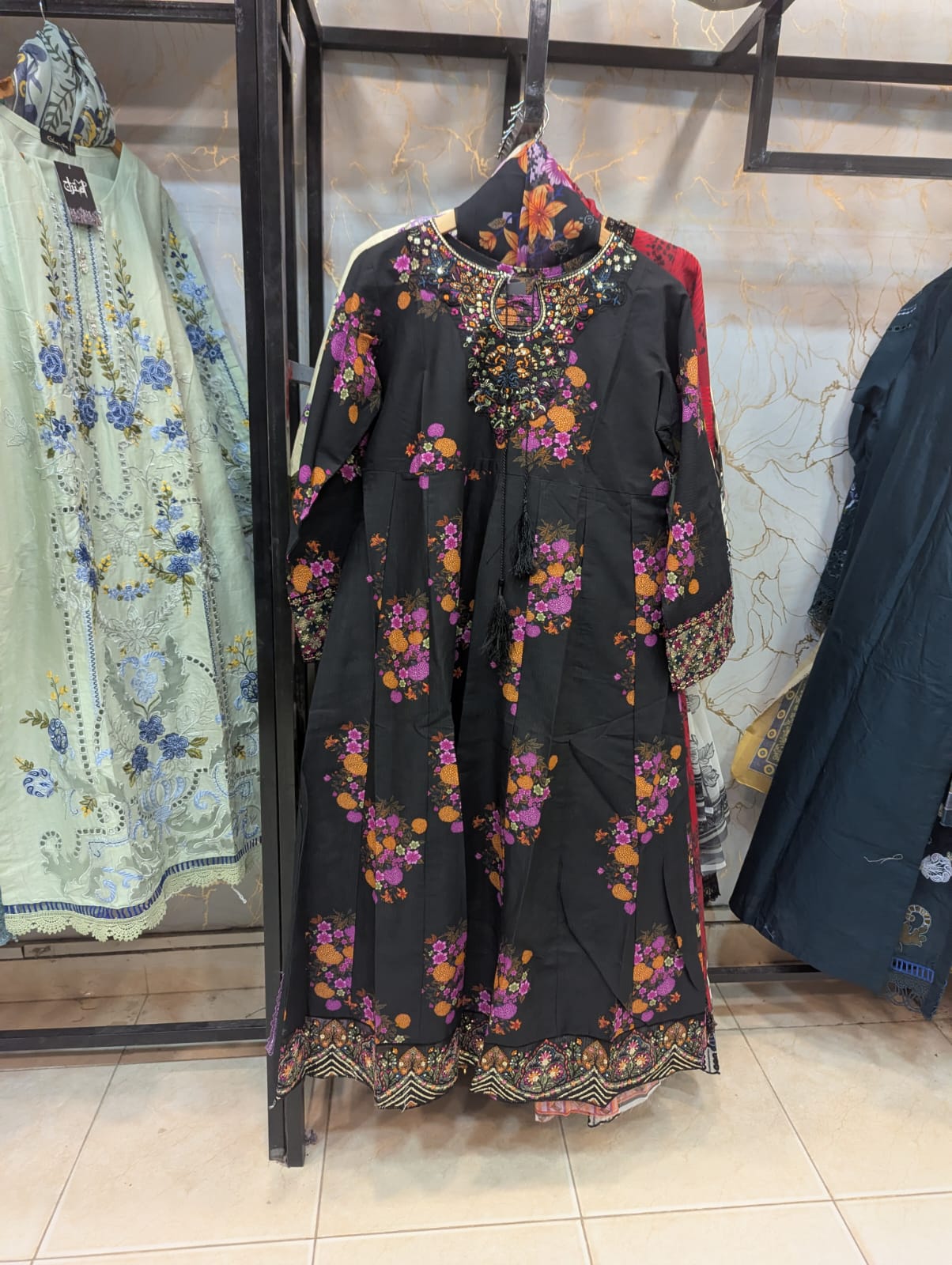 Embroidered Frock 3pc