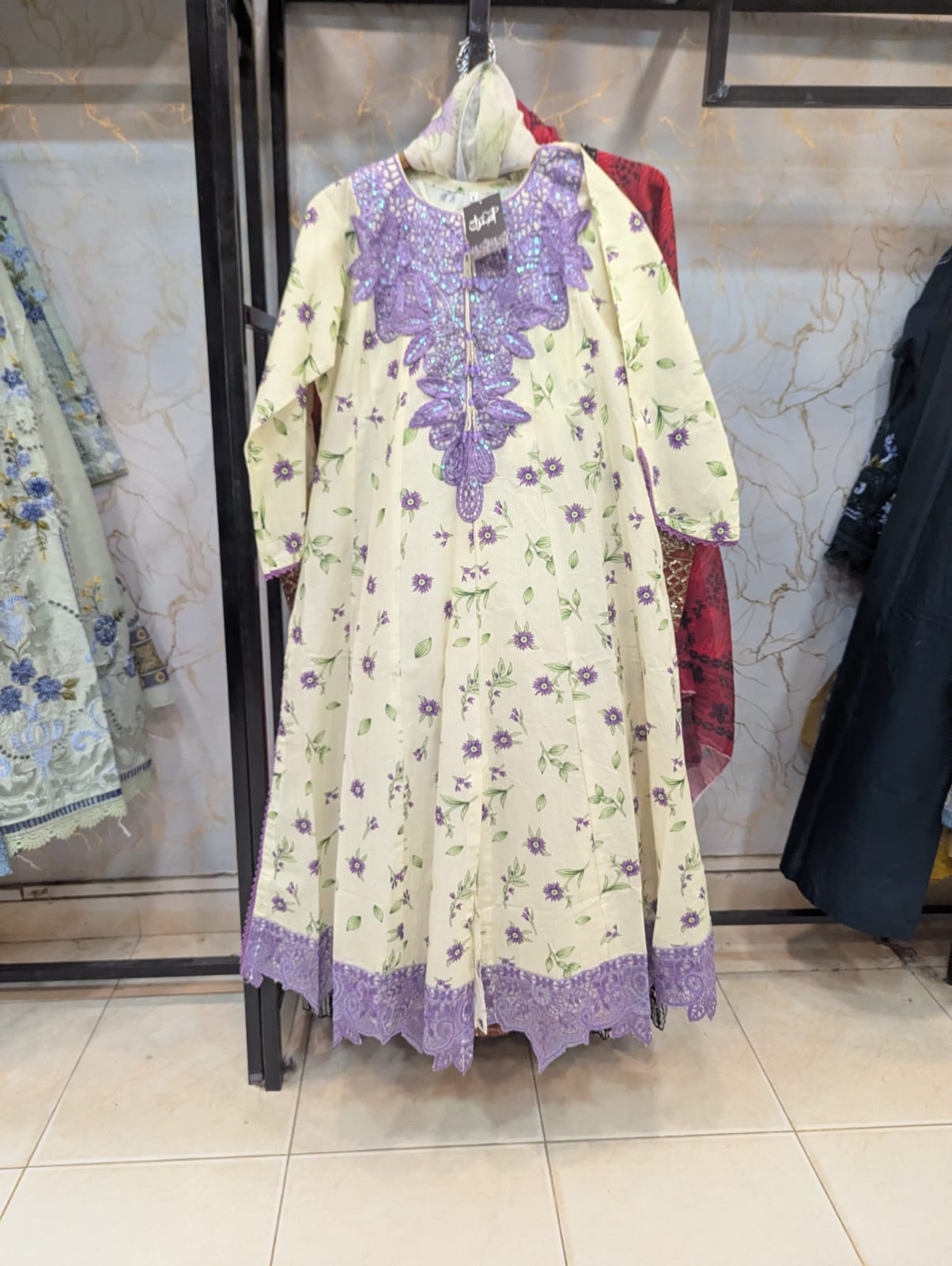 Embroidered Frock 3pc