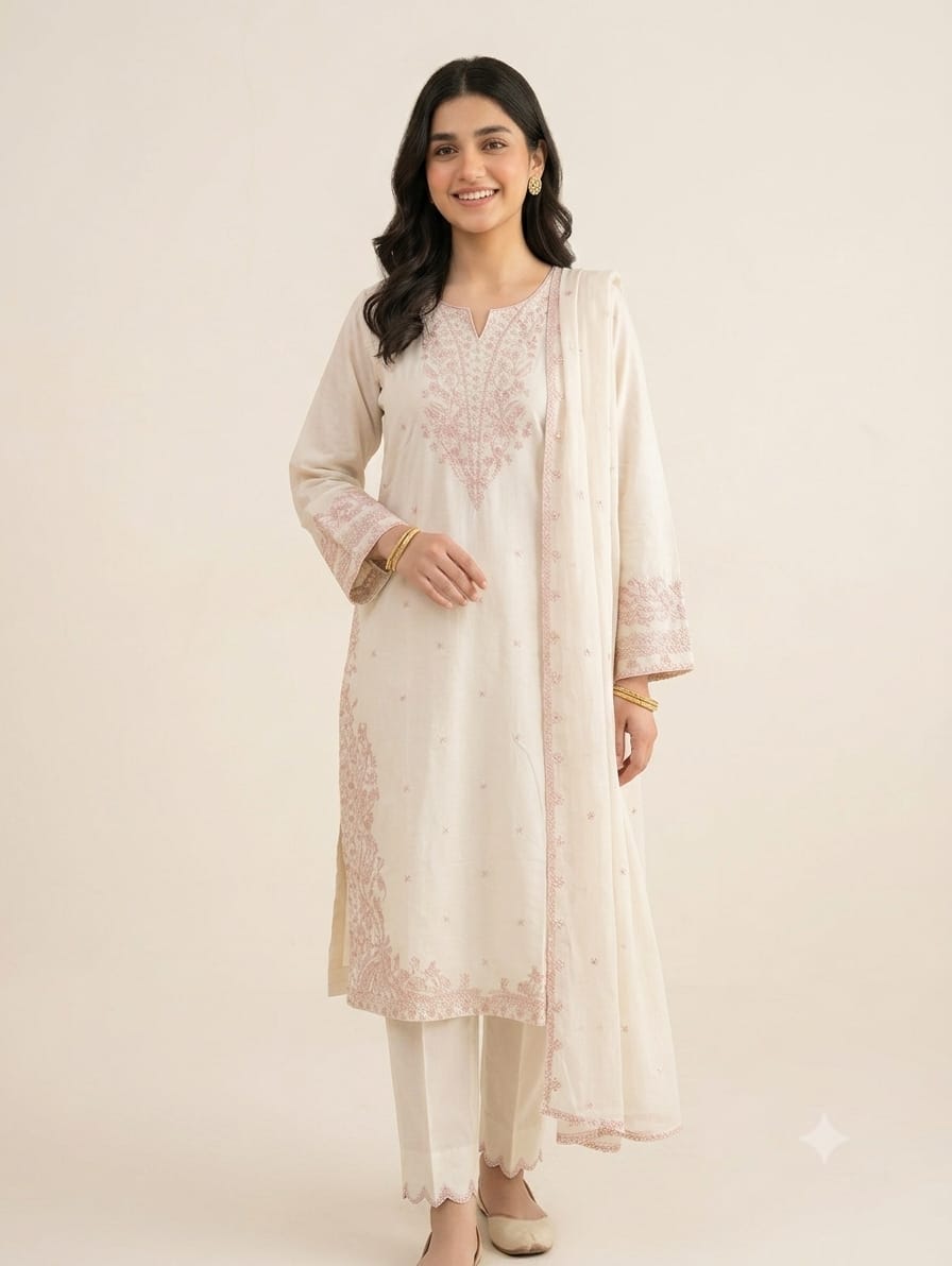 Embroidered Stitch 3pc
