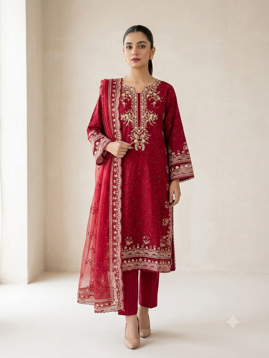 Embroidered Stitch 3pc