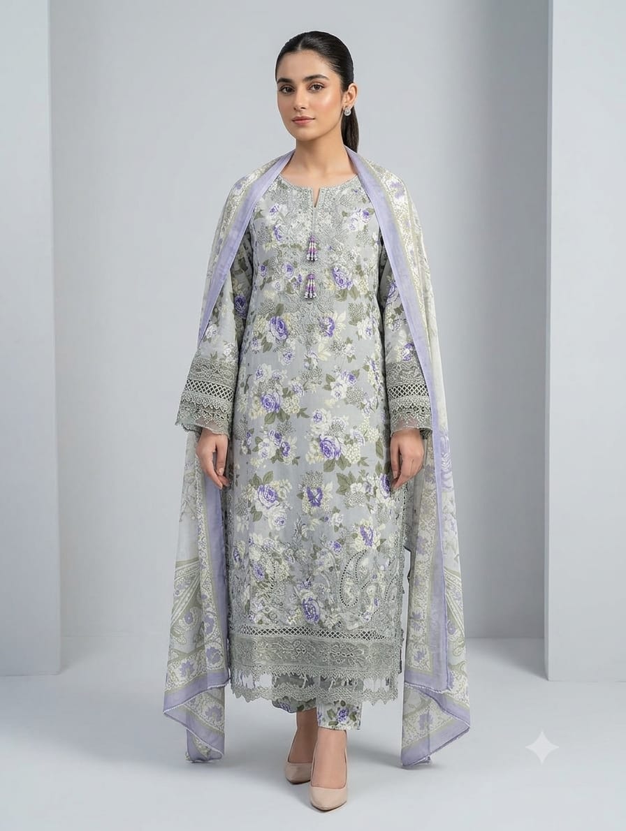 Embroidered Stitch 3pc