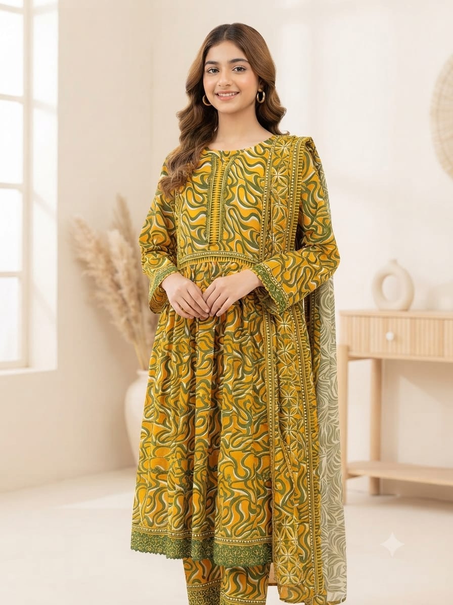 Lawn Frock 3pc