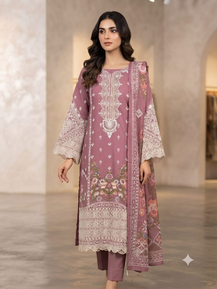 Embroidered Stitch 3pc