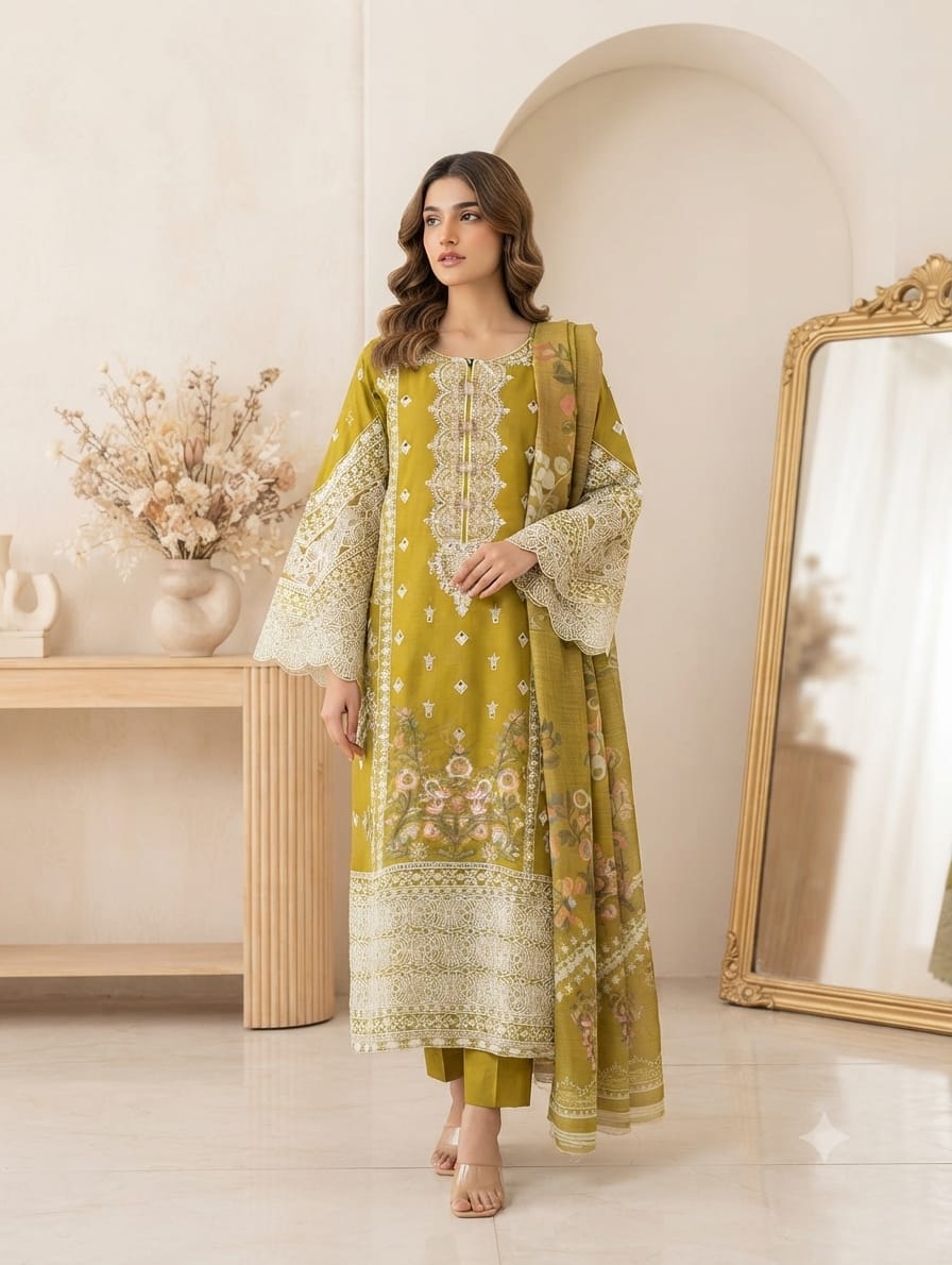 Embroidered Stitch 3pc