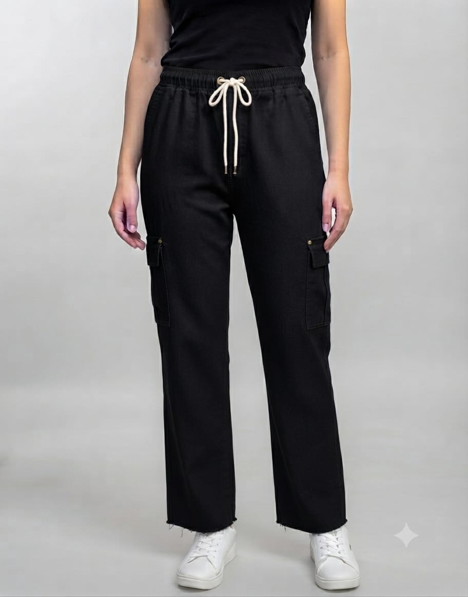 Black Cargo Jeans
