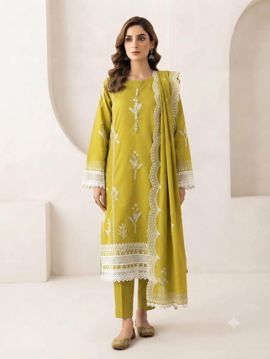 Embroidered Stitch 3pc(New Arrivals)