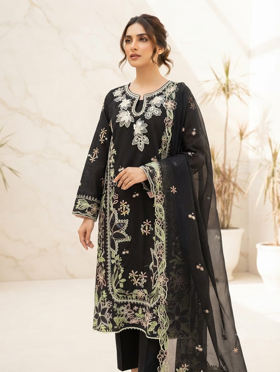 Embroidered Stitch 3 pc(New arrivals)