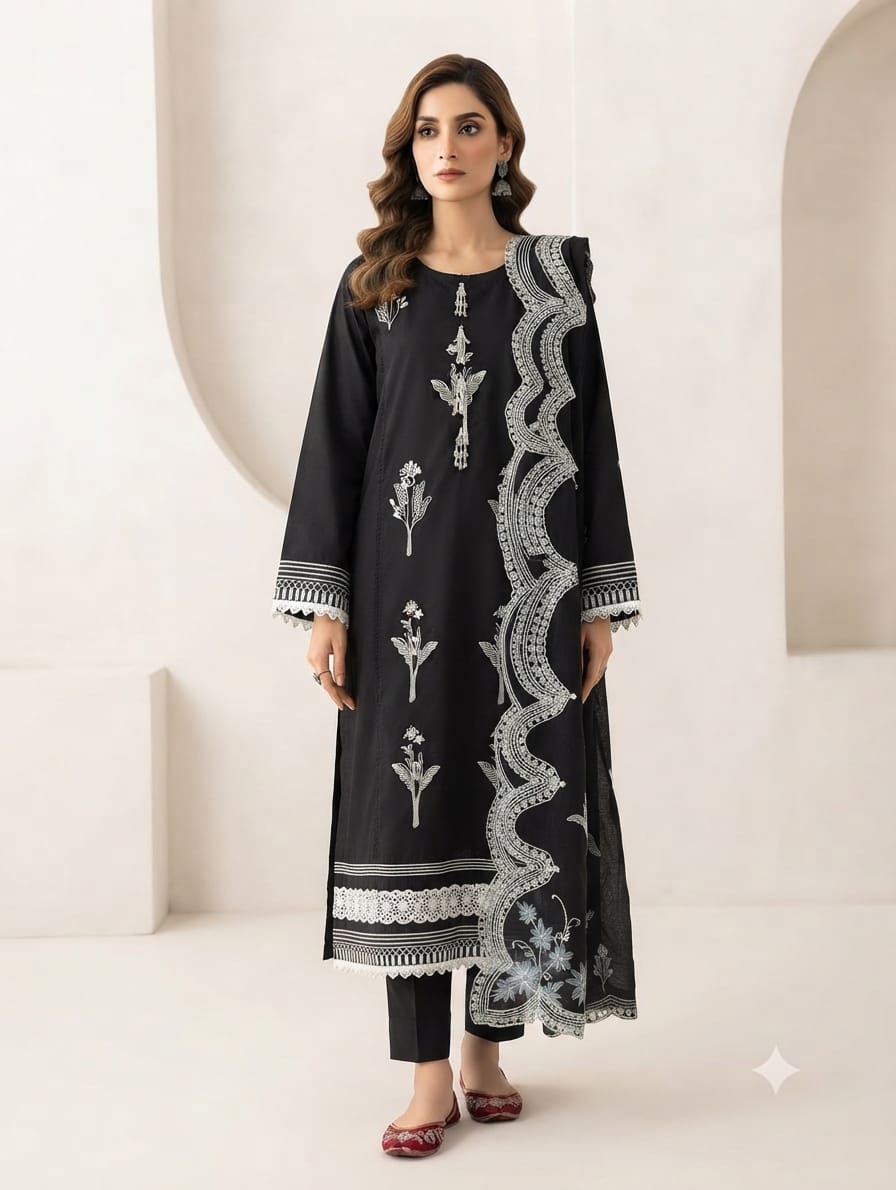 Embroidered Stitch 3pc(New arrivals)