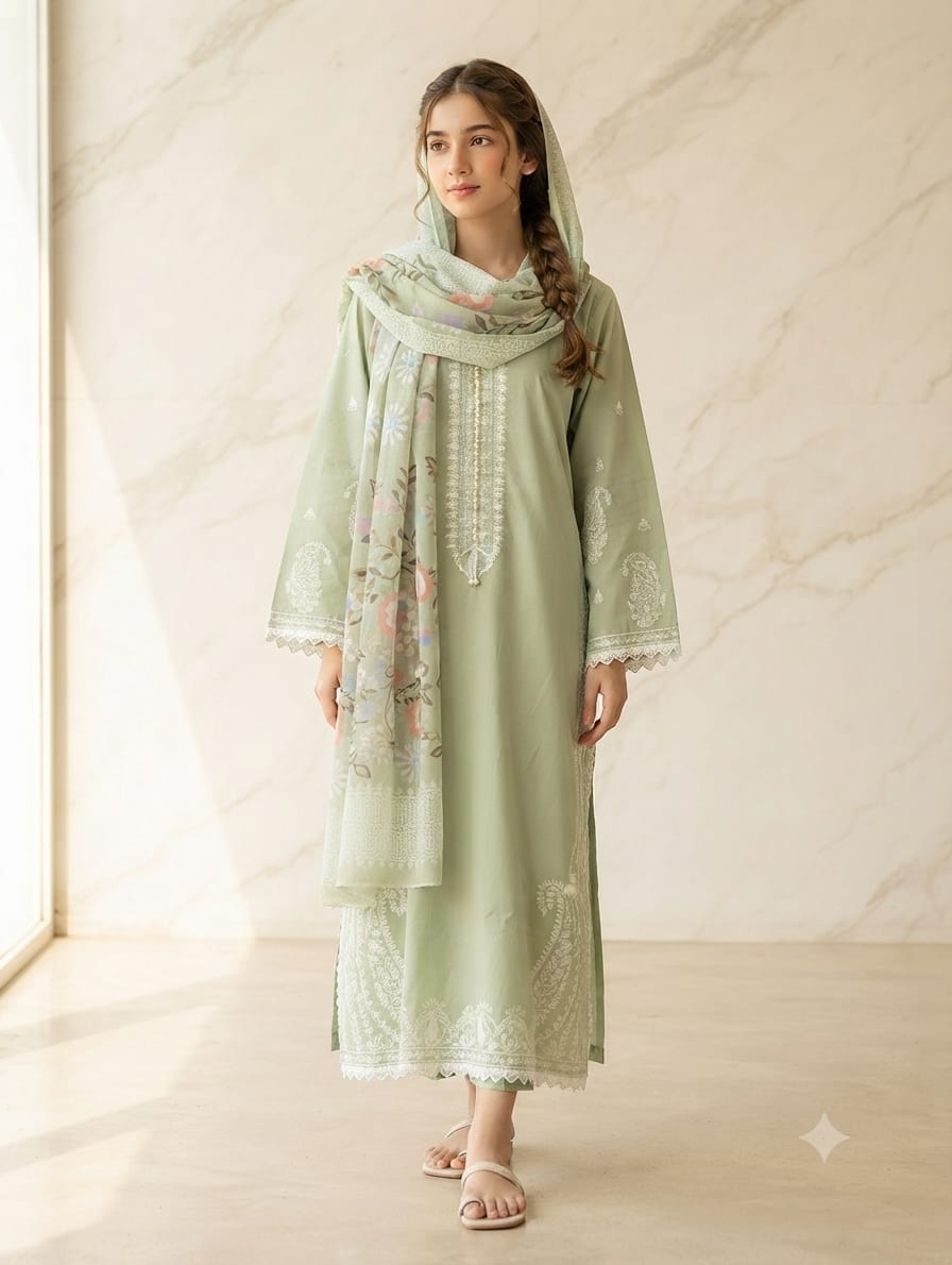 Embroidered Stitch 3pc(New arrivals)