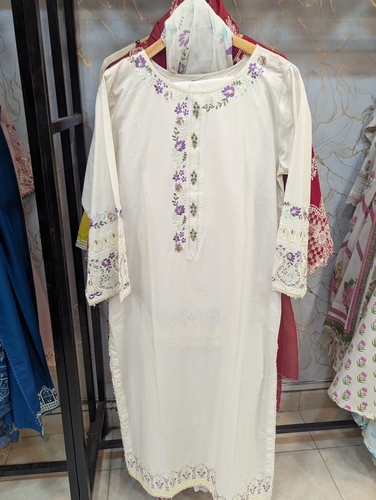 Embroidered Stitch 3pc Suit