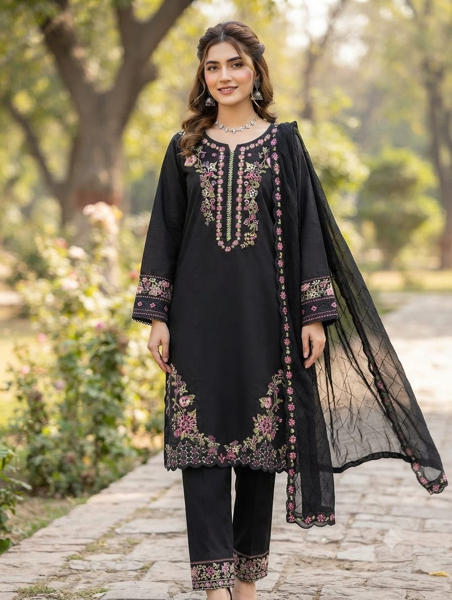 Embroidered Stitch 3pc