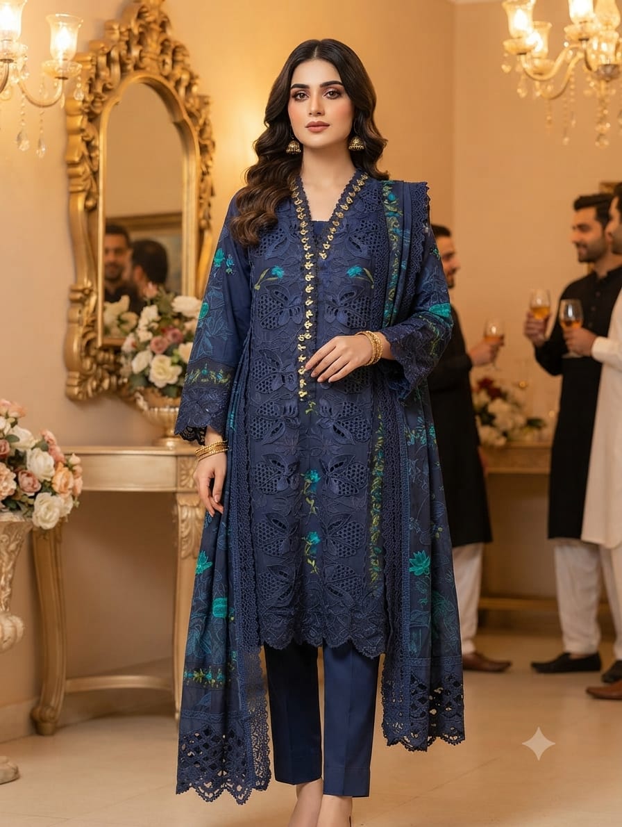 Embroidered Stitch 3pc