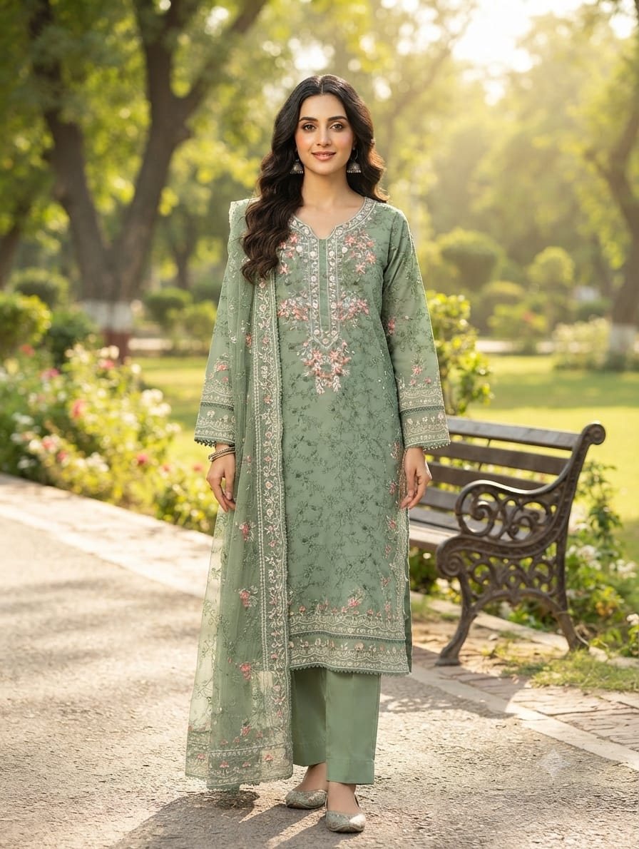 Embroidered Stitch 3pc
