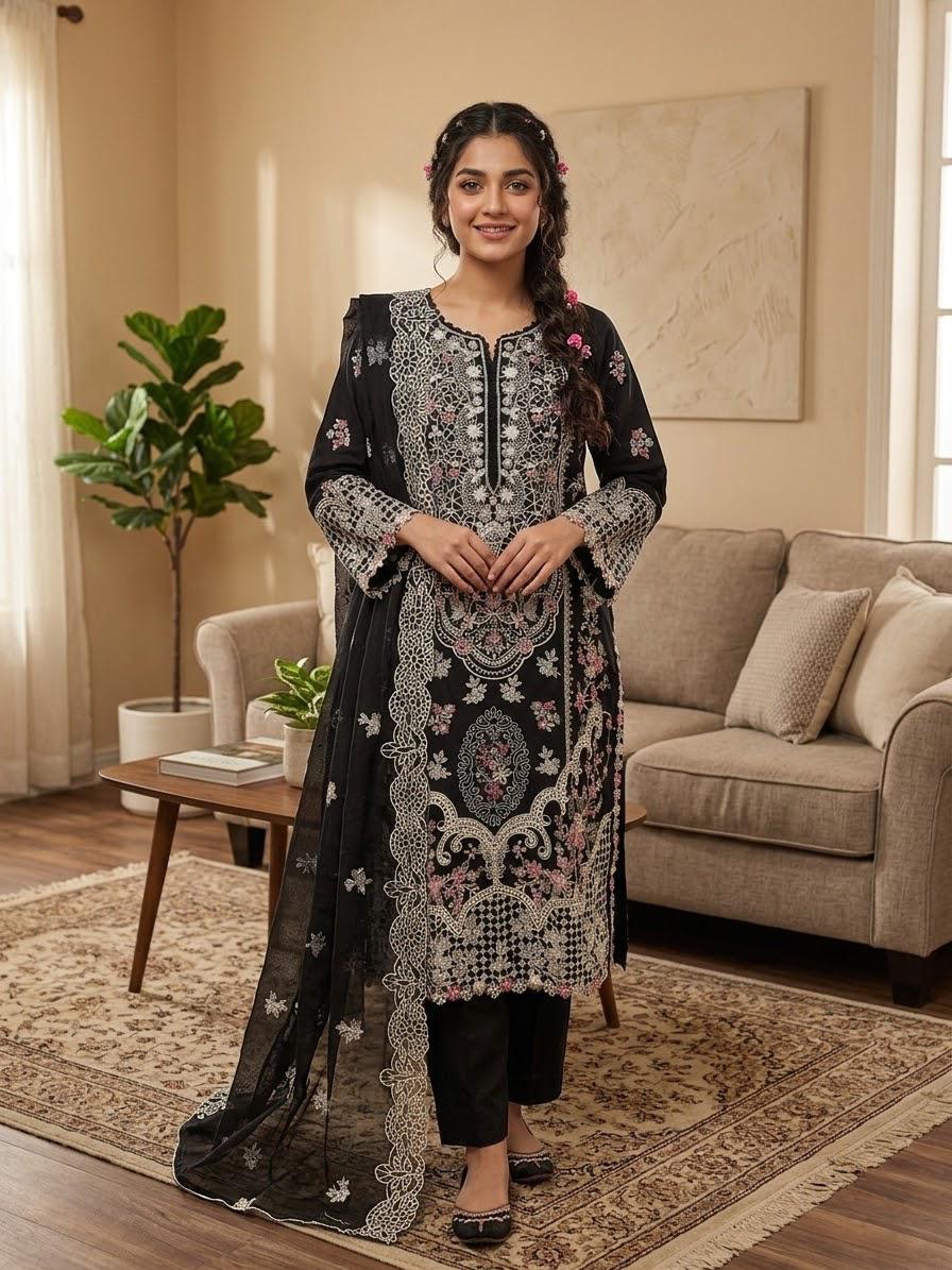 Embroidered  Stitch 3pc