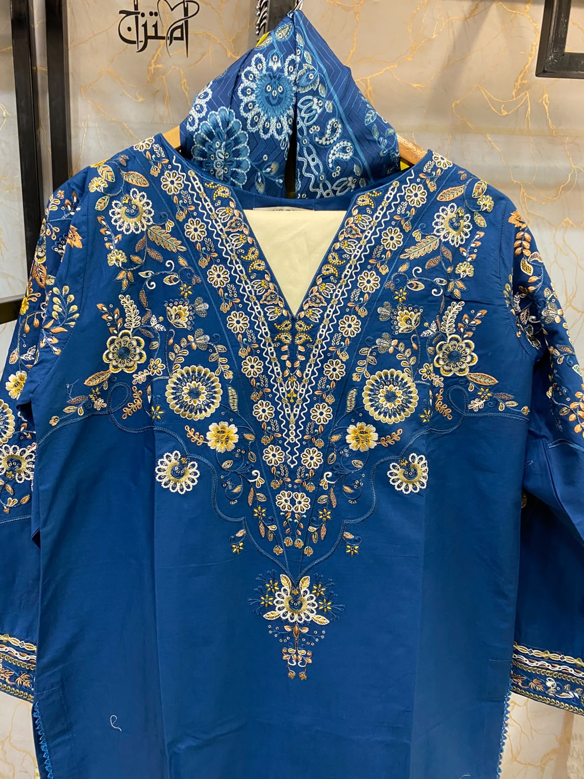 Winter Cotton Embroidered Stitch 3pc