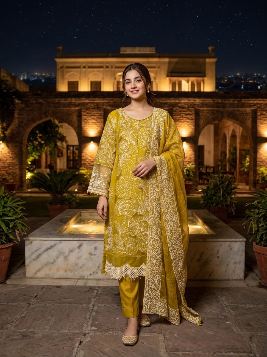 Lawn Embroidered Stitch 3pc