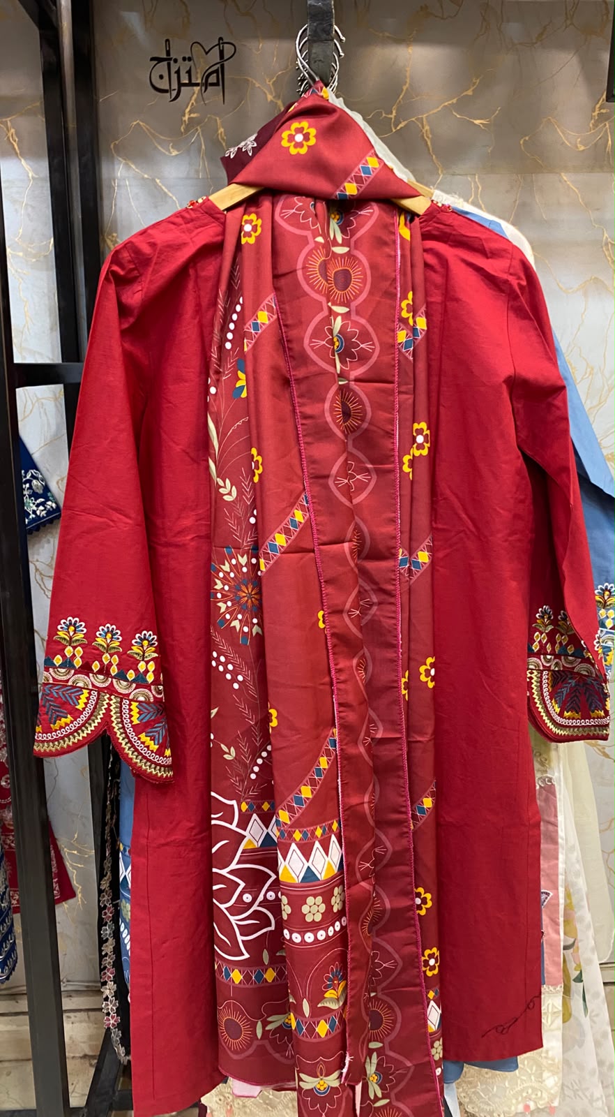 Winter Cotton Embroidered Stitch 3pc