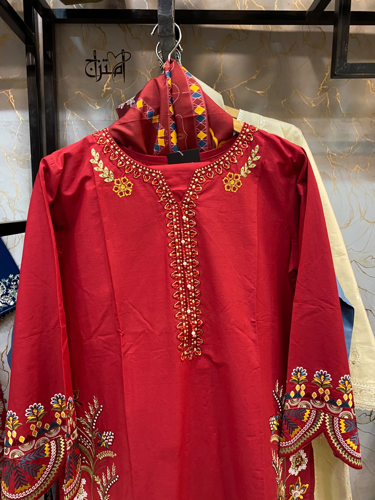 Winter Cotton Embroidered Stitch 3pc