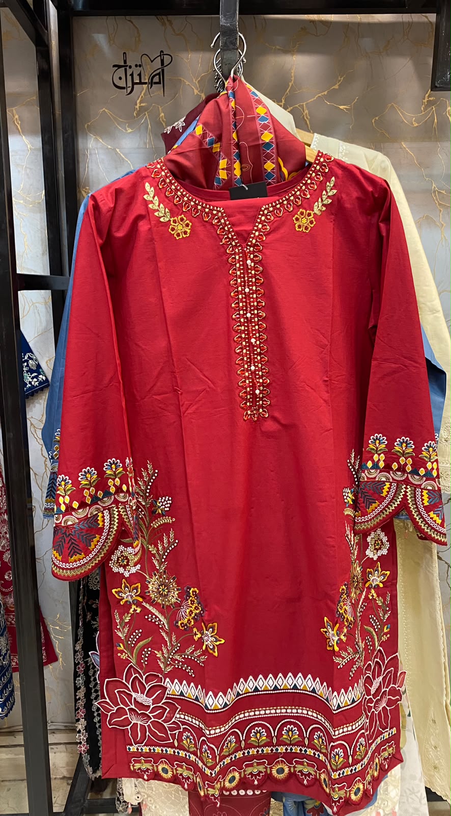 Winter Cotton Embroidered Stitch 3pc
