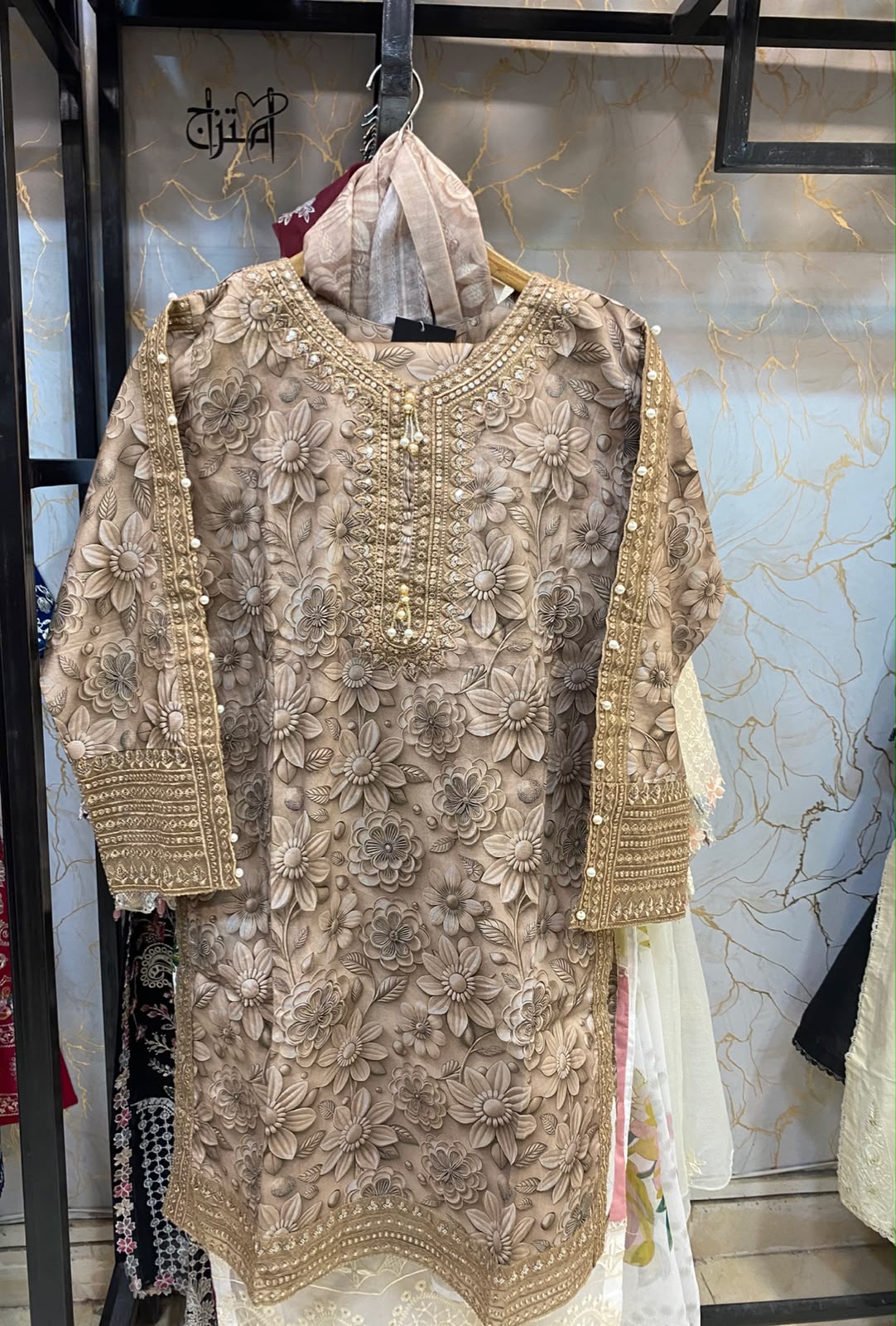 Winter Cotton  Embroidered Stitch 3pc