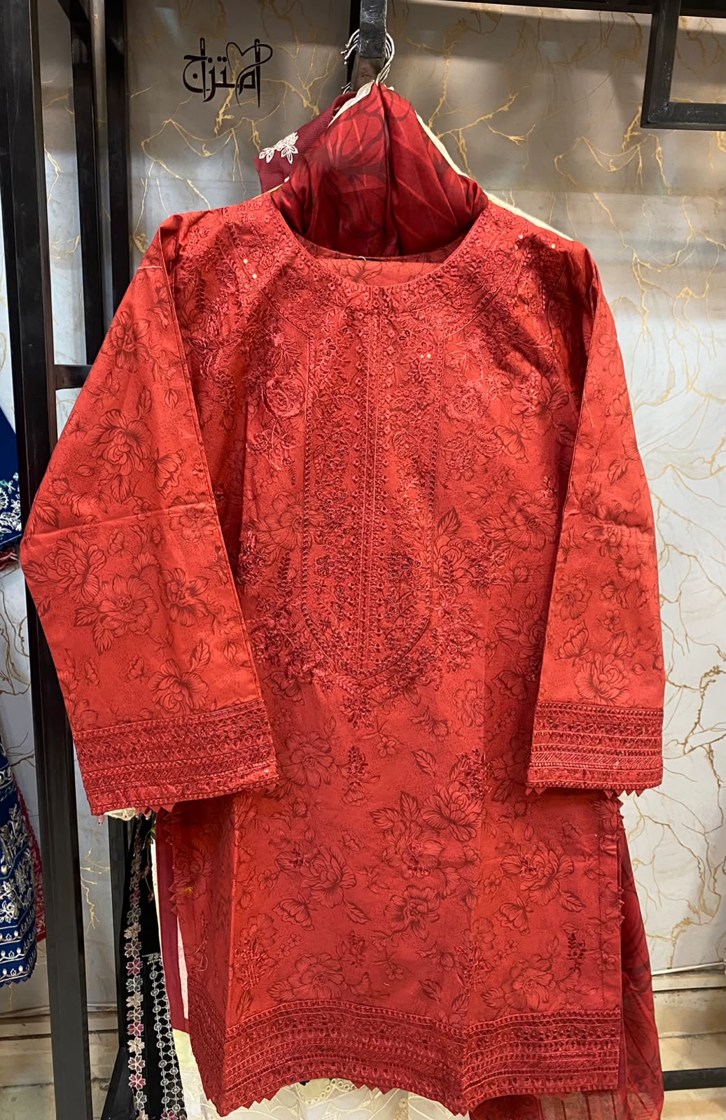 Winter Cotton Embroidered Stitch 3pc