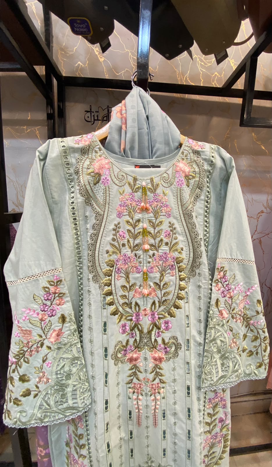 Winter Cotton Embroidered Stitch 3pc