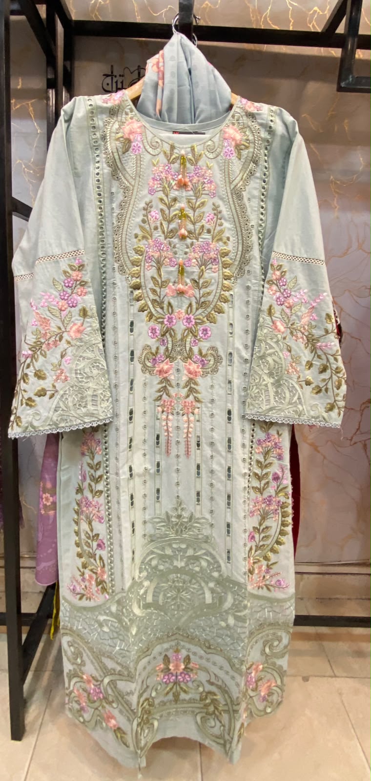 Winter Cotton Embroidered Stitch 3pc