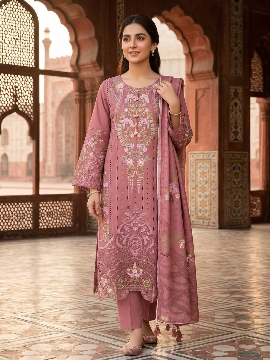 Winte Cotton Embroidered Stitch 3pc