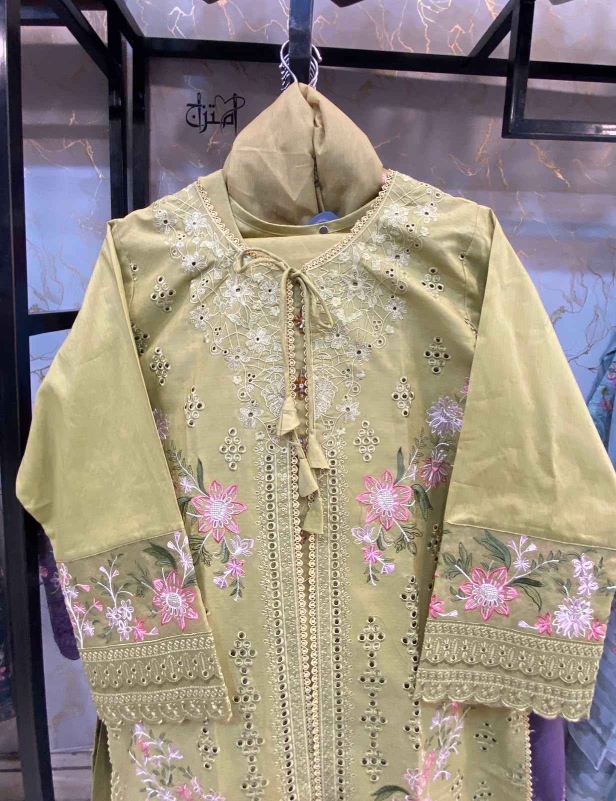 Winter Cotton Embroidered Stitch 3pc