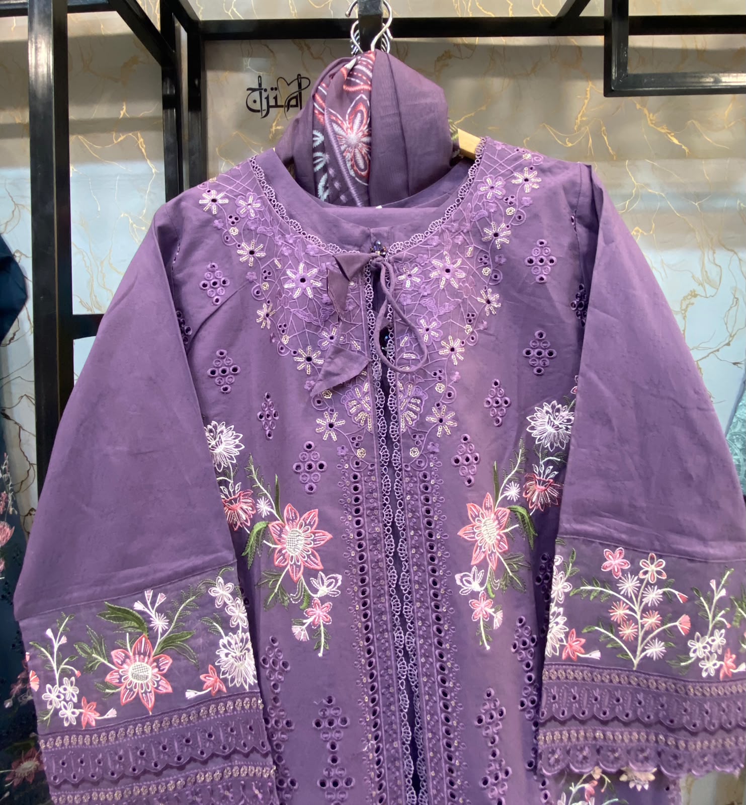 Winter Cotton Embroidered Stitch 3pc