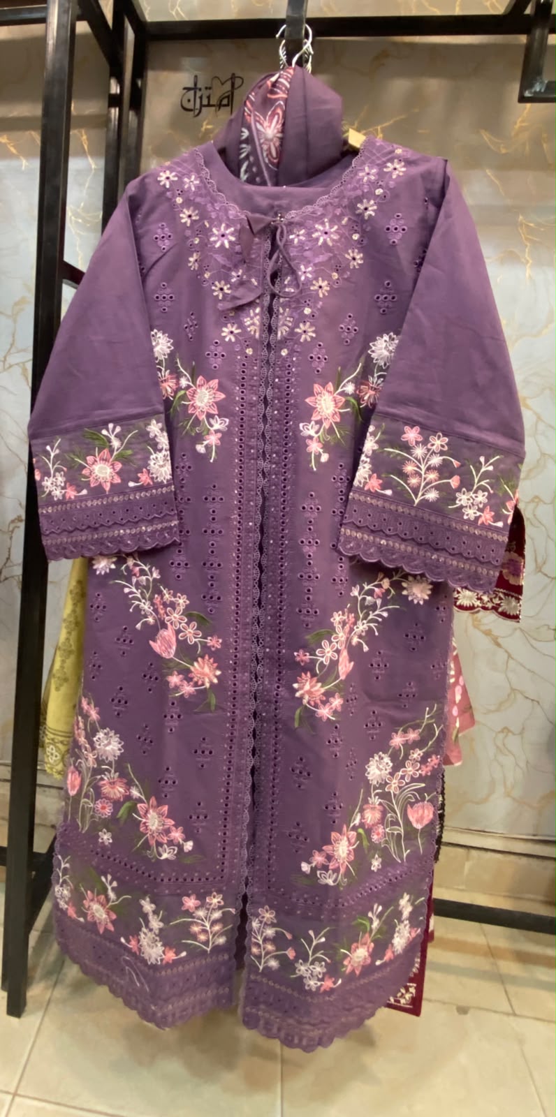 Winter Cotton Embroidered Stitch 3pc