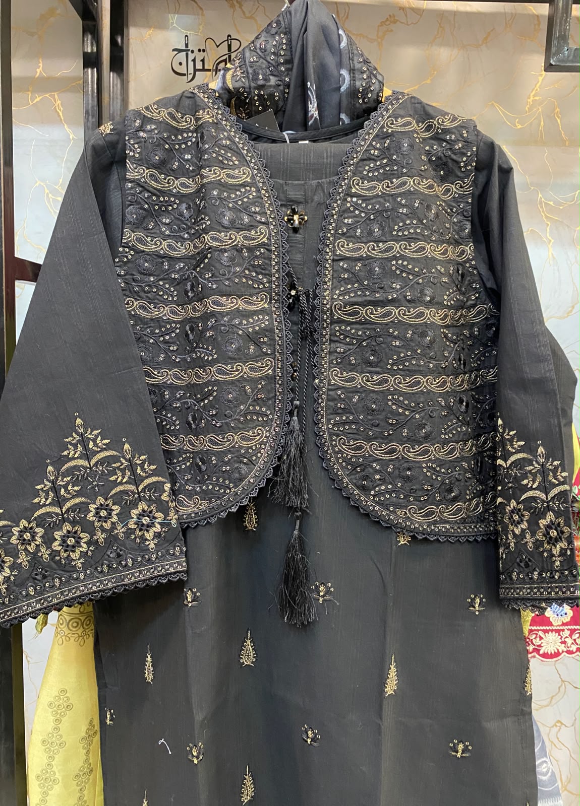Winter Cotton Embroidered Stitch 3pc