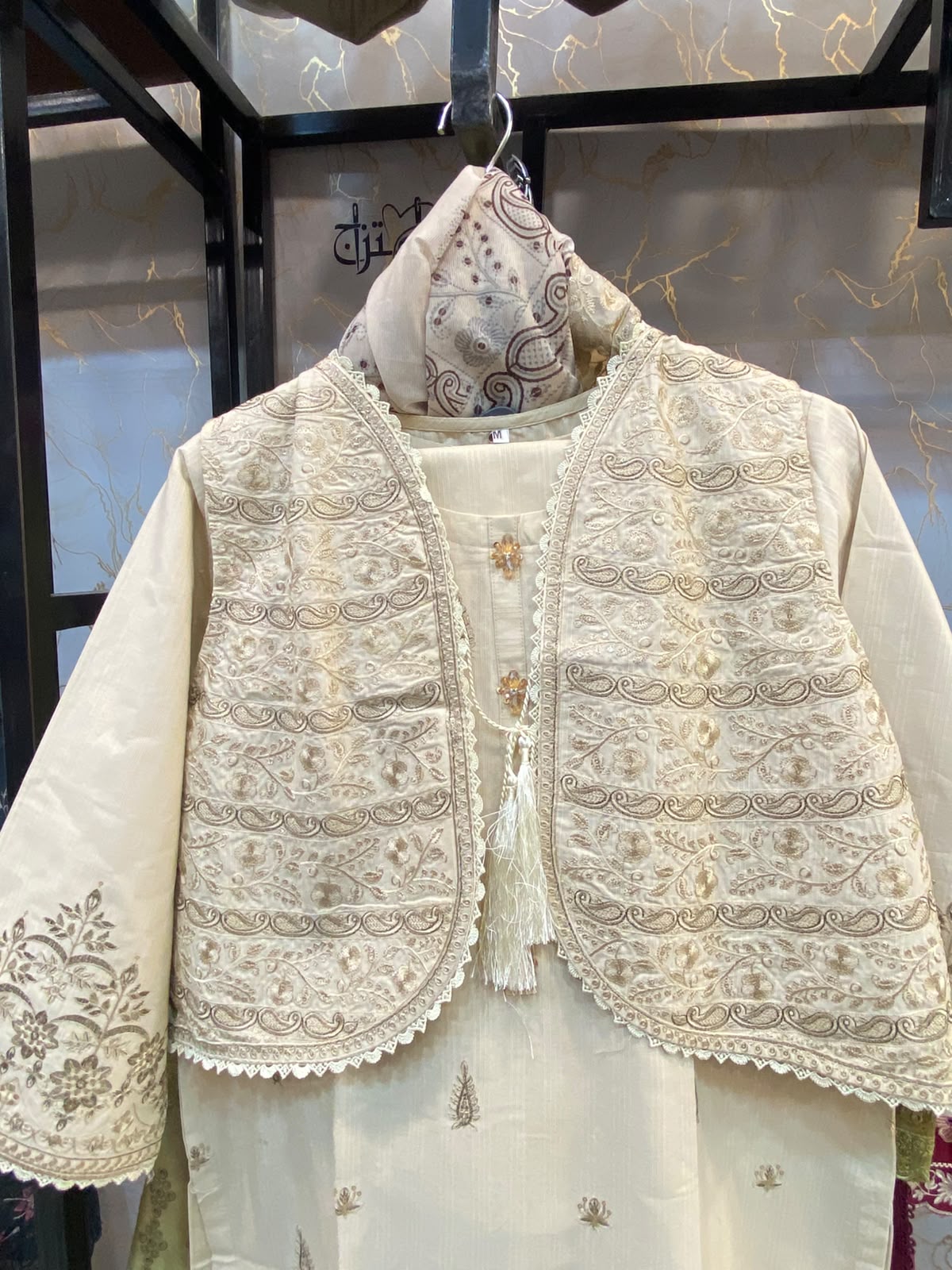 Winter Cotton Embroidered Stitch 3pc